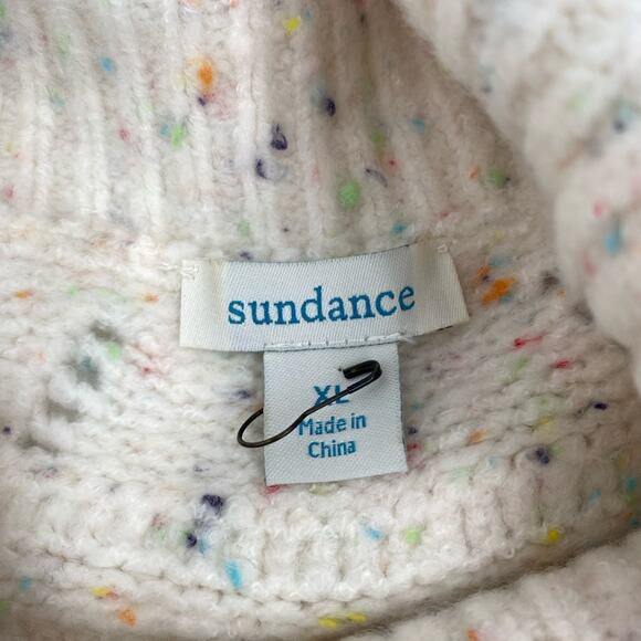 Sundance Linton Sweater Ivory Fleck Oversized Cowl Neck Size extra large rainbow - Picture 4 of 7